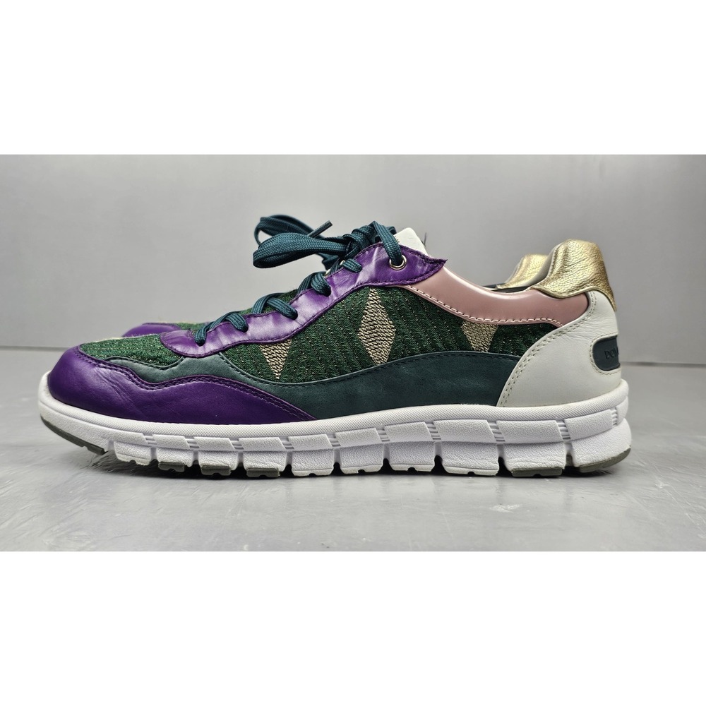 Dolce & Gabbana Sneakers Womens‎ Size 40 Leather Mardi Gras Purple Green Gold